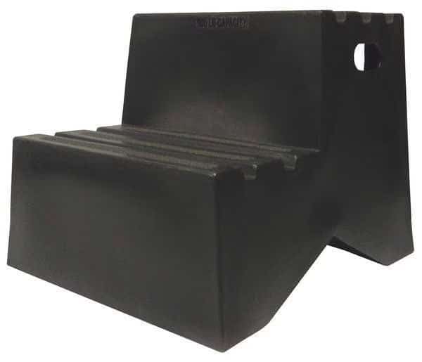 Box Step, 2 Steps, 500 lb Load Capacity, 19 1/2 in Overall Height, Plastic, Black