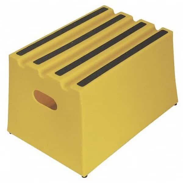 Box Step, 1 Steps, 500 lb Load Capacity, 11 3/4 in Overall Height, Plastic, Yellow