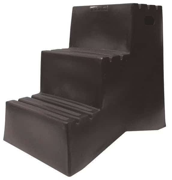 Box Step, 3 Steps, 500 lb Load Capacity, 29 1/2 in Overall Height, Plastic, Black