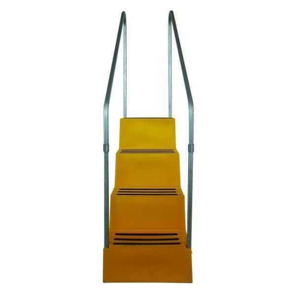 Box Step, 4 Steps, 500 lb Load Capacity, 73 1/2 in Overall Height, Plastic, Yellow