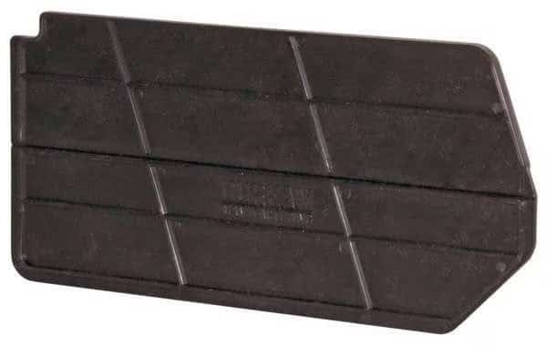 polypropylene Bin Divider, Black, 5 in L, 2-3/4 in H, 6 PK