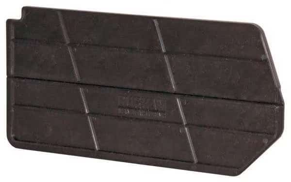 polypropylene Bin Divider, Black, 15 in L, 6-3/4 in H, 6 PK