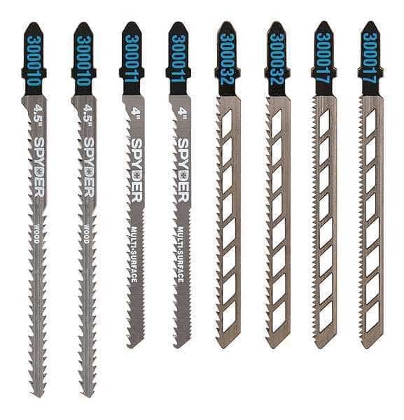 Jigsaw Blade Set, T-Shank, 4 to 4-1/2in. L, SPYDER, Mfr# 300037