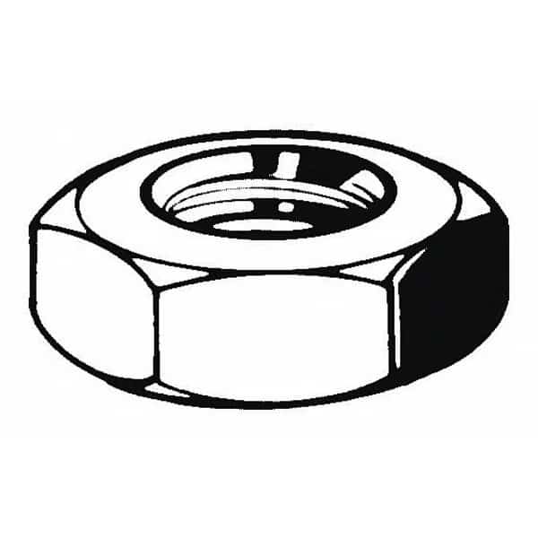 Jam Nut, 5/16"-18, Steel, Grade 8, Zinc Yellow, 3/16 in Ht, 25 PK