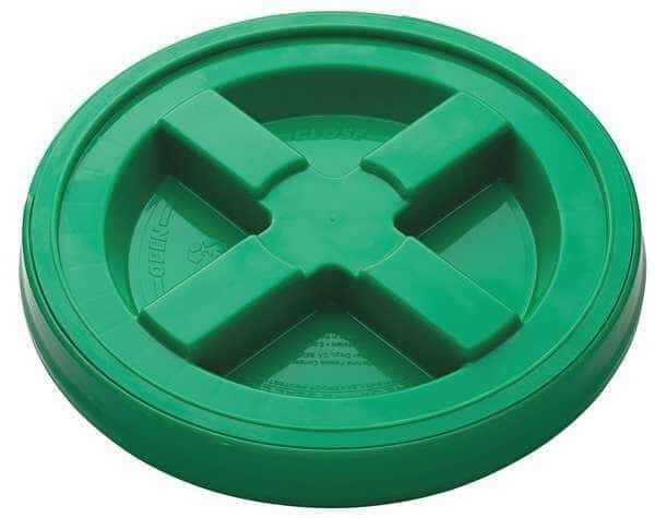 Plastic Pail Lid, Dia 12-3/8 In, Green