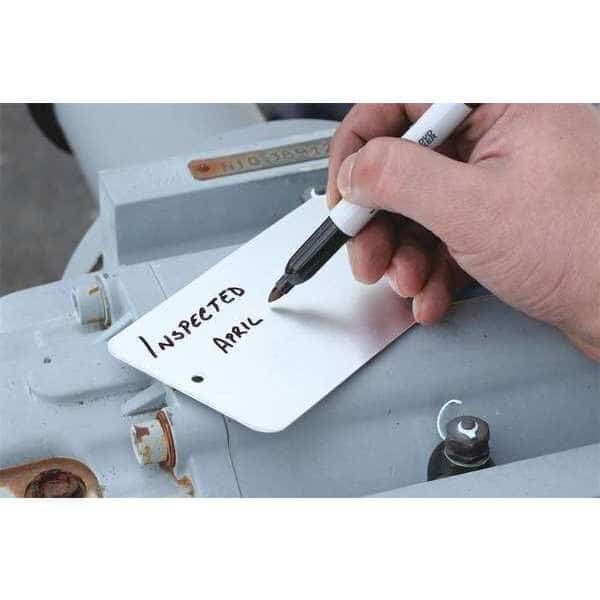 Alum Write-On Tags, 5 X 3, Pk100, Aluminum, 3 1/2 in H x 5 1/4 in W, Silver, Rectangle, 100 PK