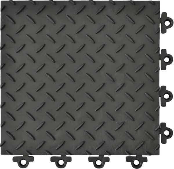 Interlocking Antifatigue Mat Tile PVC 12 in 12 in 1 in, NOTRAX, Mfr# 621STL12BL