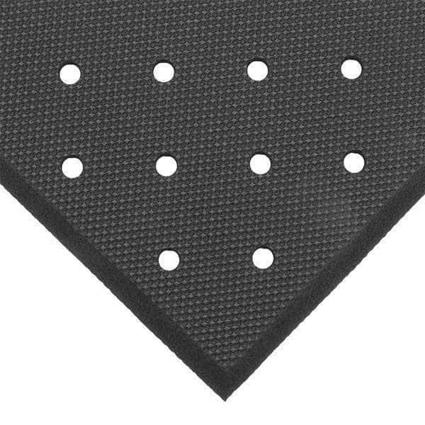 Antifatigue Mat, Nitrile Rubber Blend Foam, Mini-Diamond Studded Top, 24 in W x 3 ft L, Black