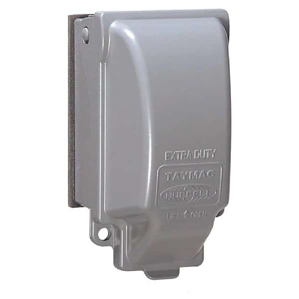 While In Use Weatherproof Cover, Vertical, 1 Gang, 6-1/8 in H, 3-3/8 in W, GFCI, DieCast Metal, Gray