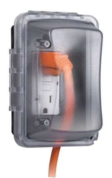 While In Use Weatherproof Cover, 1 Gang, 5-1/2 in H, 3-3/4 in W, Polycarbonate, Clear