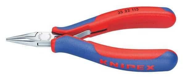 4 1/2 in Chain Nose Plier Multi-Component Grip Handle