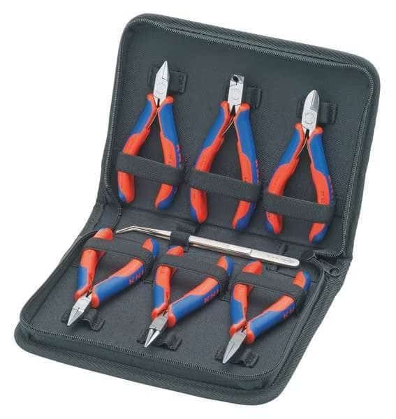6 Piece Plastic Grip Precision Plier Set Dipped Handle, KNIPEX, Mfr# 00 20 16