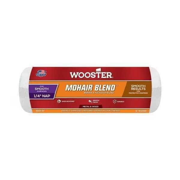 9" Paint Roller Cover, 1/4" Nap, Mohair/Polyester