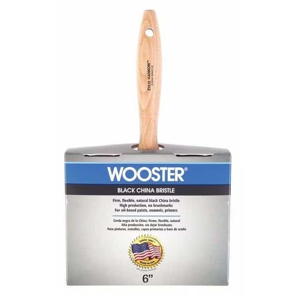 6" Block Soft, Black China Bristle, Paint Brush, Sealed Maple Wood Handle
