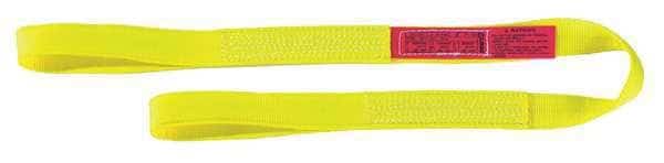 Web Sling, Type 3, 10 ft L, 6 in W, Nylon, Yellow