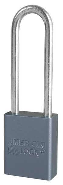 Lockout Padlock, KA, Silver, Shackle Dia.: 1/4 in