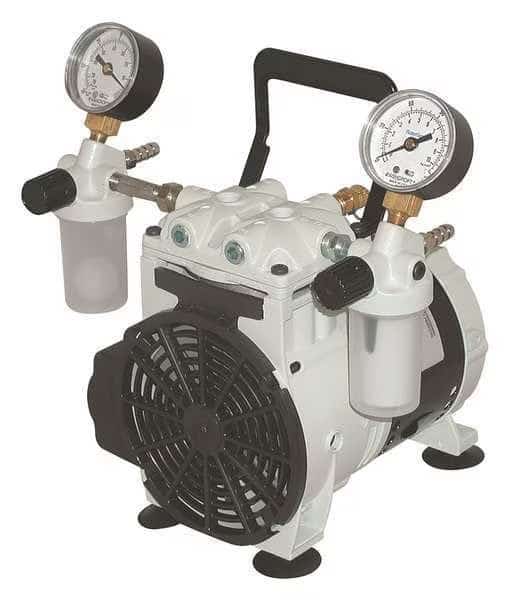 Piston Vacuum Pump, 1/4 HP, 27.6in. Hg