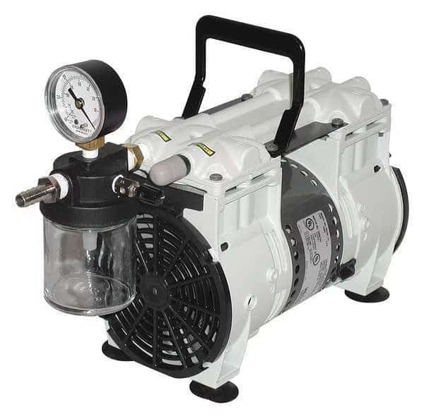 Piston Vacuum Pump, 1/3 HP, 12in.H