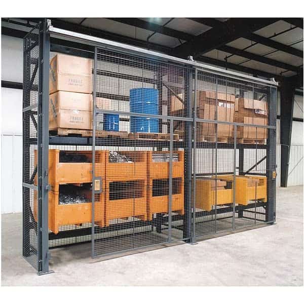Pallet Rack Encl, 3 Bay, 120inW, 42inBaseD