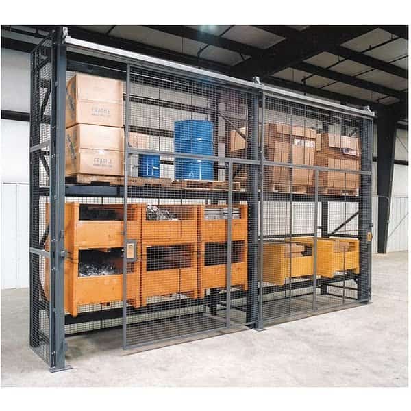 Pallet Rack Encl, 5 Bay, 96inW, 48in BaseD