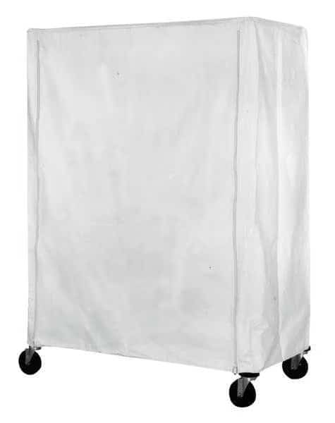 Cart Cover, 60x24x63, White, Poly, Zipper