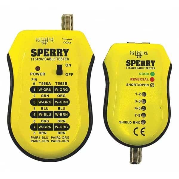 Network Cable Tester,UTP/STP, Mfr#: TT64202, SPERRY INSTRUMENTS