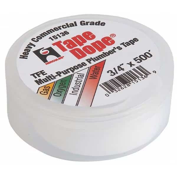 Pipe Thread Sealant Tape,3/4in W,500in L, Mfr#: 15136, HERCULES