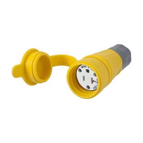 Watertight Conn,5-20R,20A,125VAC,Yellow, Mfr#: HBL15W33A, HUBBELL WIRING DEVICE-KELLEMS