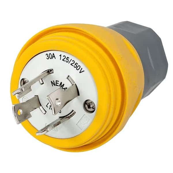 WT Plug,L14-30P,30A, 125/250VAC,Yellow, Mfr#: HBL28W74, HUBBELL WIRING DEVICE-KELLEMS