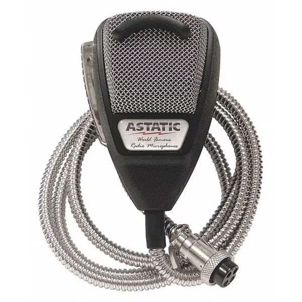 CB Mic with SS Cord, Silver Cord, 4 Pin