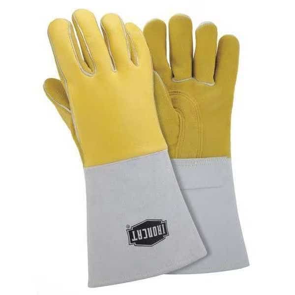 Welding Gloves, Gauntlet Cuff, Reinforced Thumb, Premium Elkskin, M, 1 PR