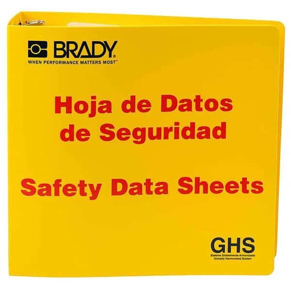 Binder, Right to Know Safety Data Sheet, Height: 11 5/8 in, BRADY, Mfr# 121186