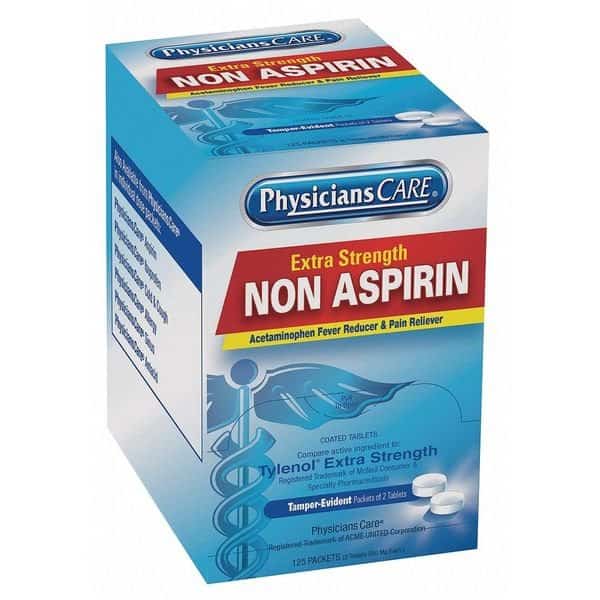 Non-Aspirin Pain Relief,Tablet,PK125, Mfr#: 40800G, PHYSICIANSCARE