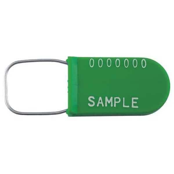 Padlock Seals, 100 Lb, Green, PK1000