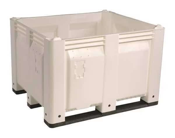 Bulk Container, 25.4 cu ft, White, Plastic