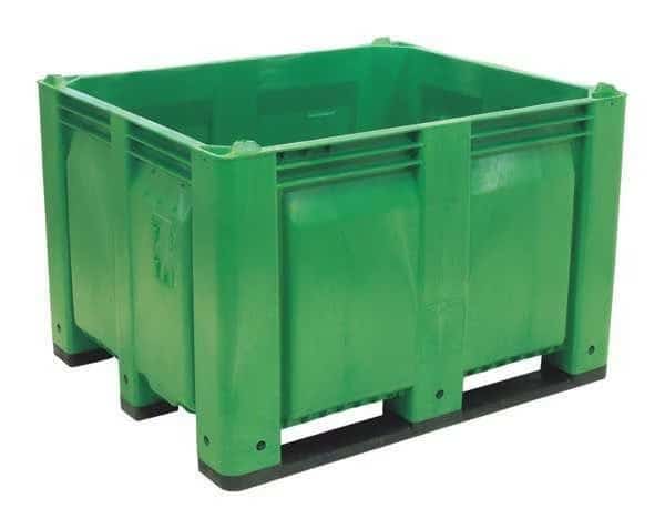 Bulk Container, 25.4 cu ft, Green, Plastic