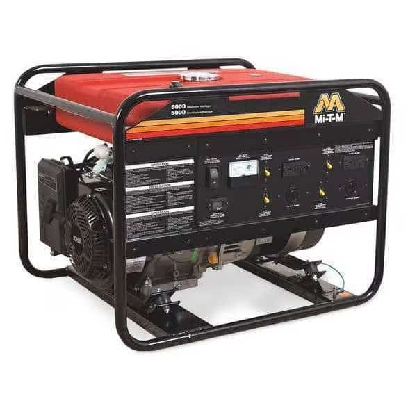 Portable Generator, Gasoline, 5,000 W Rated, 6,000 W Surge, Recoil Start, 120/240V AC, 41.7/20.8 A
