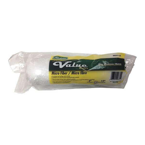 9" Paint Roller Cover, 1/2" Nap, Microfiber, RICHARD, Mfr# 98003-US