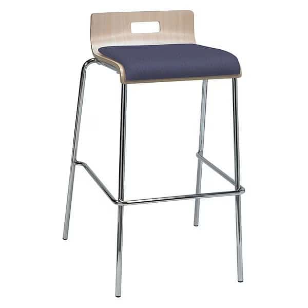Low Back Barstool, Natural/Grape, Kfi, Mfr#: BR9333-NA-GRAPE