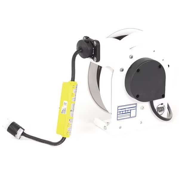Cord Reel, NEMA 5-15P, 12 AWG, White Reel Color, 25 ft Length