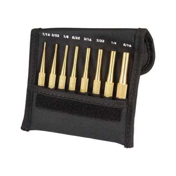 Drive Pin Punch Set, 8 Pieces, Brass, STARRETT, Mfr# SB565Z