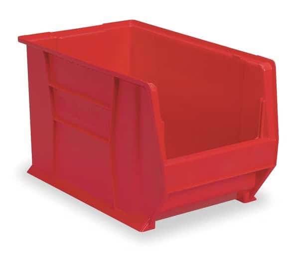 Storage Bin, Plastic, Red, 12 in H, 18 3/8 in W, 29 1/4 in L