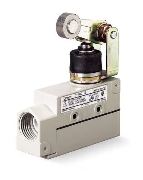 Limit Switch, Plunger, Roller Lever, SPDT, 15A @ 480V AC, Actuator Location: Top