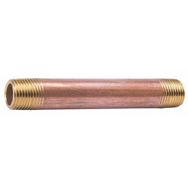 3" MNPT x 3" TBE Red Brass Pipe Nipple Sch 40