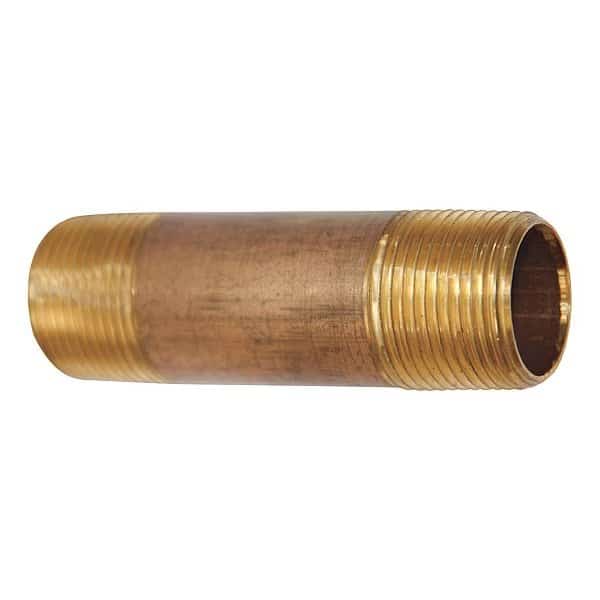 3/8" MNPT x 8" TBE Red Brass Pipe Nipple Sch 40, EnjoyTool select, Mfr# 462-080
