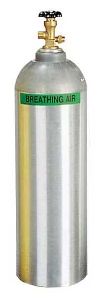 SCBA Cylinder, 2216 psi, Aluminum, Gray, Air Systems Intl, Mfr#: AC-60