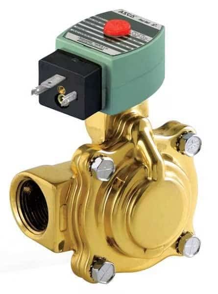 Solenoid Valve, 2-Way, 2-Position, Normally Closed, 1 in Pipe Size, 120V AC, High Flow, Brass, NBR