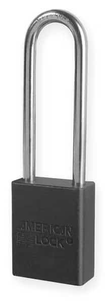 Lockout Padlock,KA,Black,1-7/8"H, Mfr#: A1107KABLK, AMERICAN LOCK