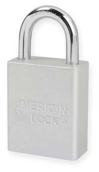 Lockout Padlock,KD,Silver,1-7/8"H, Mfr#: A1105CLR, AMERICAN LOCK