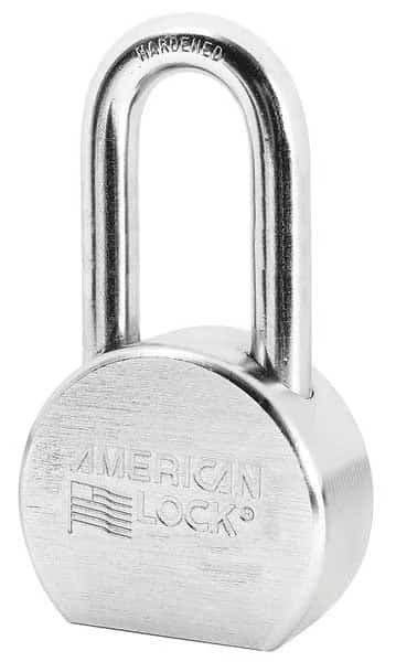 Padlock, Keyed Alike, Long Shackle, Round Steel Body, Boron Shackle, 15/16 in W